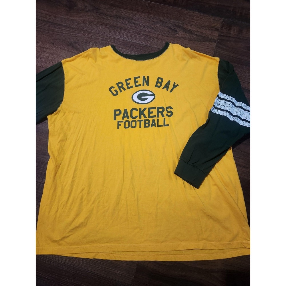 Green Bay Packers Shirt Mens 4XL‎ Gold Green NFL Football NFL Team Apparel